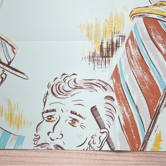 Vintage Wallpaper Sample Handprint by Warner 41932 “Barber Shop” Print Theme - Picture 1 of 9